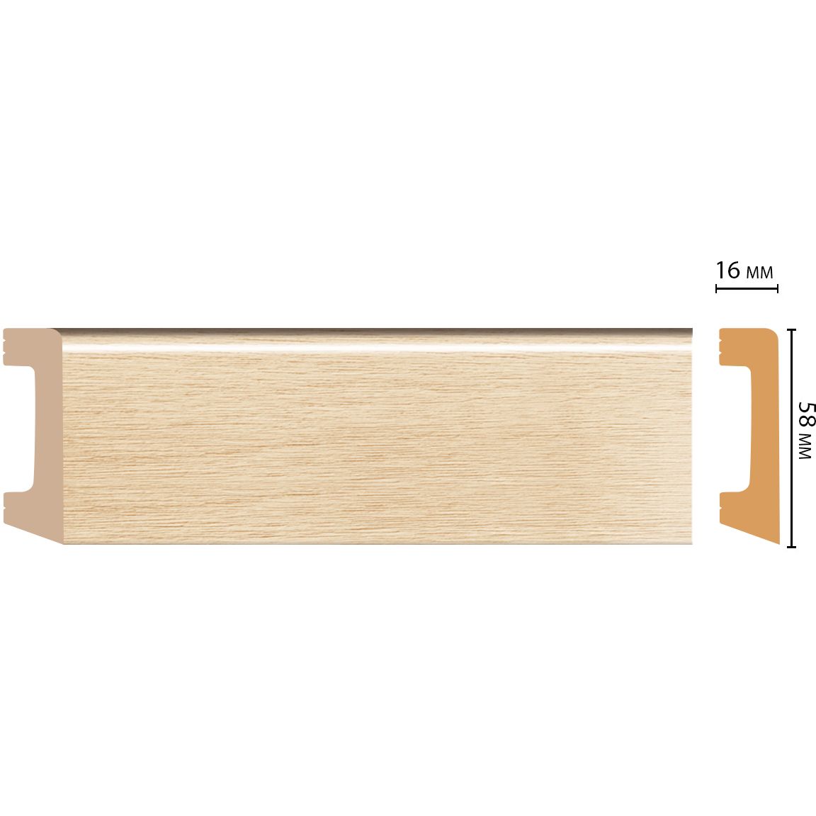 Плинтус напольный Decomaster (Декомастер) 58х16х2400 мм D234-71ДМ