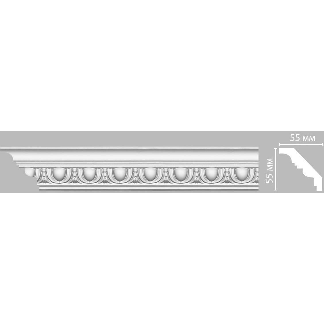 Плинтус потолочный с рисунком Decomaster (Декомастер) гибкий 55х55х2400 мм 95613F