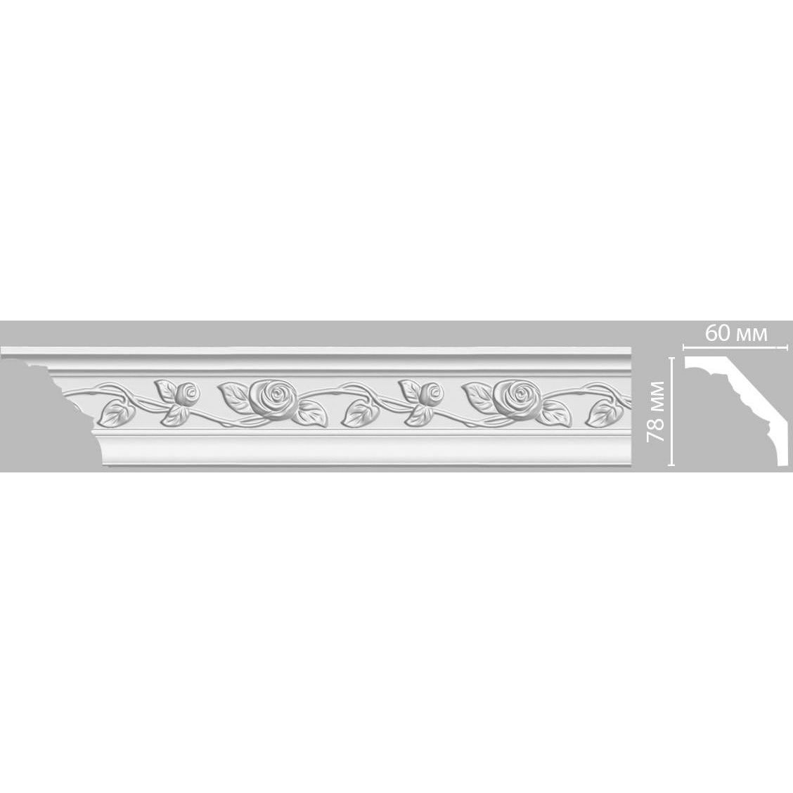 Плинтус потолочный с рисунком Decomaster (Декомастер) 78х60х2400 мм 95614