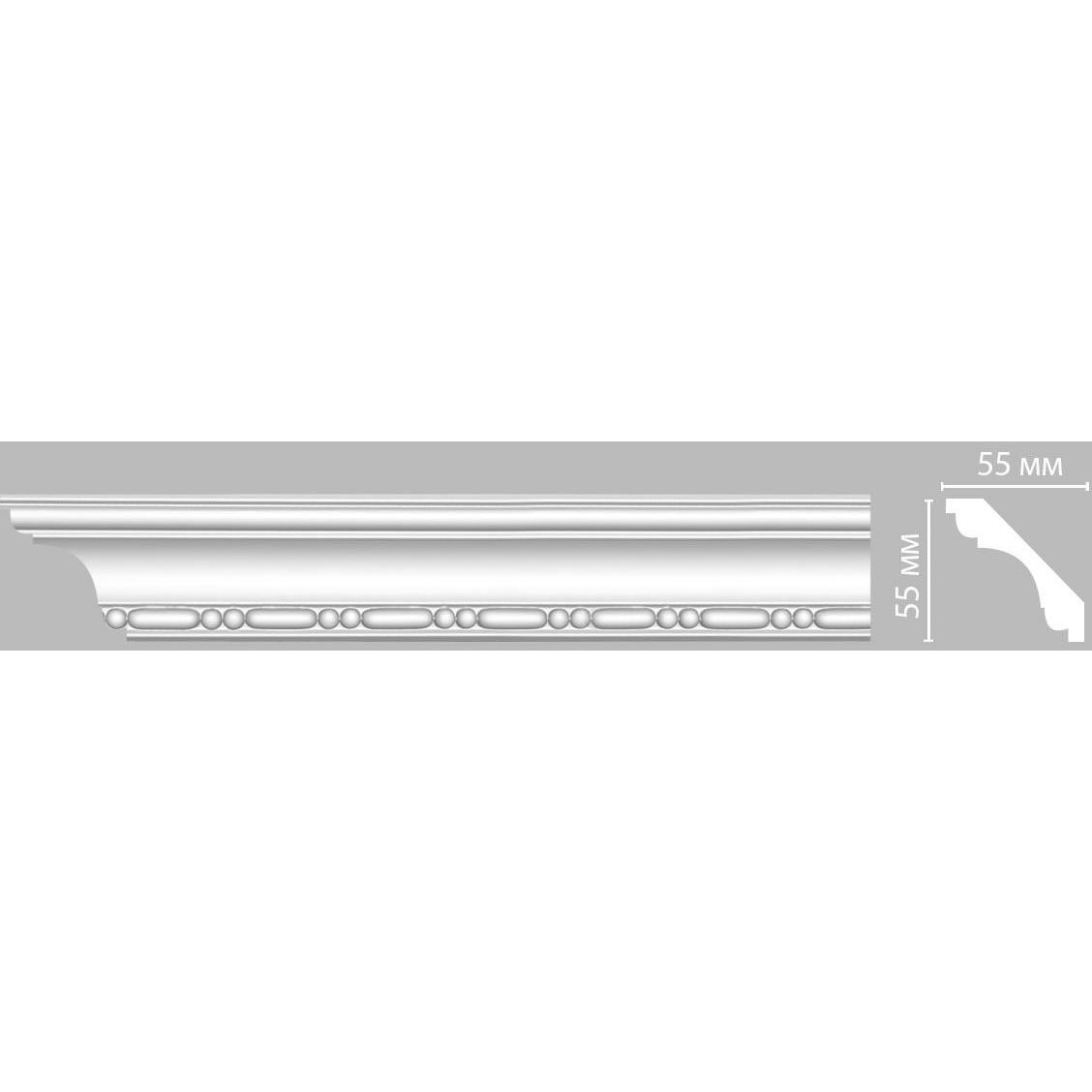 Плинтус потолочный с рисунком Decomaster (Декомастер) 55х55х2400 мм 95628