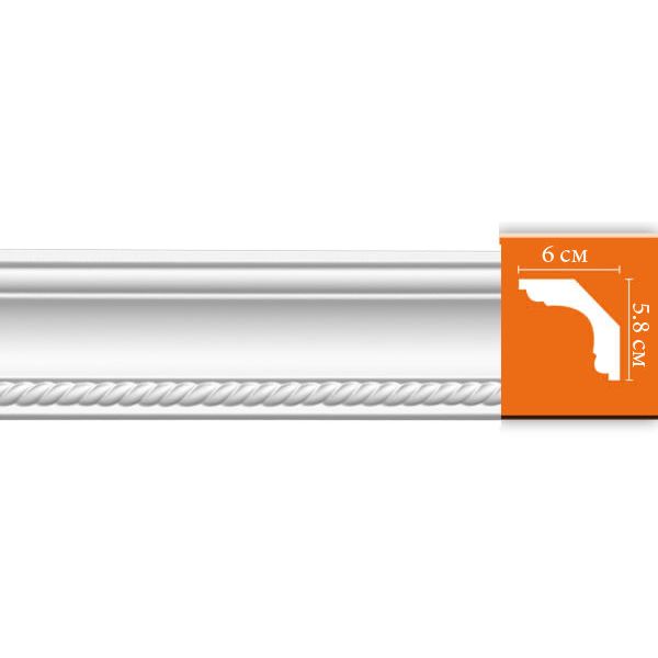 Плинтус потолочный с рисунком Decomaster (Декомастер) 58х60х2400 мм DT-128