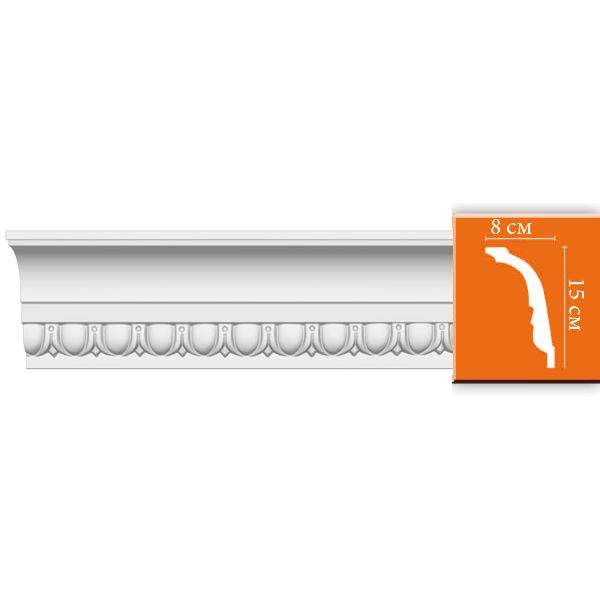 Плинтус потолочный с рисунком Decomaster (Декомастер) 150х80х2400 мм DT-168