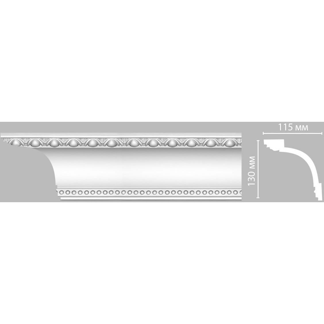 Плинтус потолочный с рисунком Decomaster (Декомастер) 130х115х2400 мм DT-88107