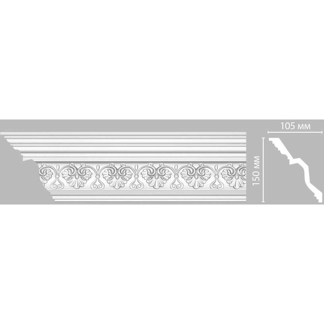 Плинтус потолочный с рисунком Decomaster (Декомастер) 150х105х2400 мм DT-9852