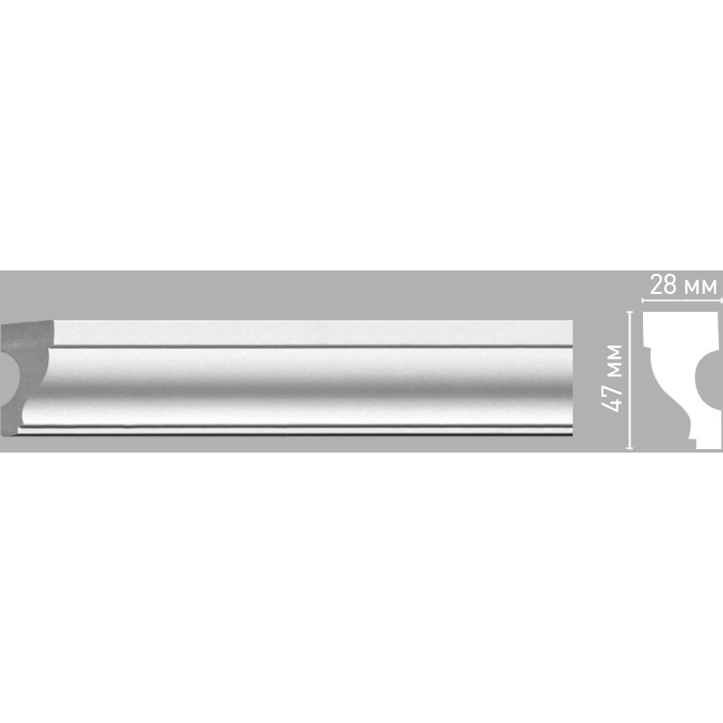 Молдинг гладкий Decomaster (Декомастер) 47х28х2400 мм 97198