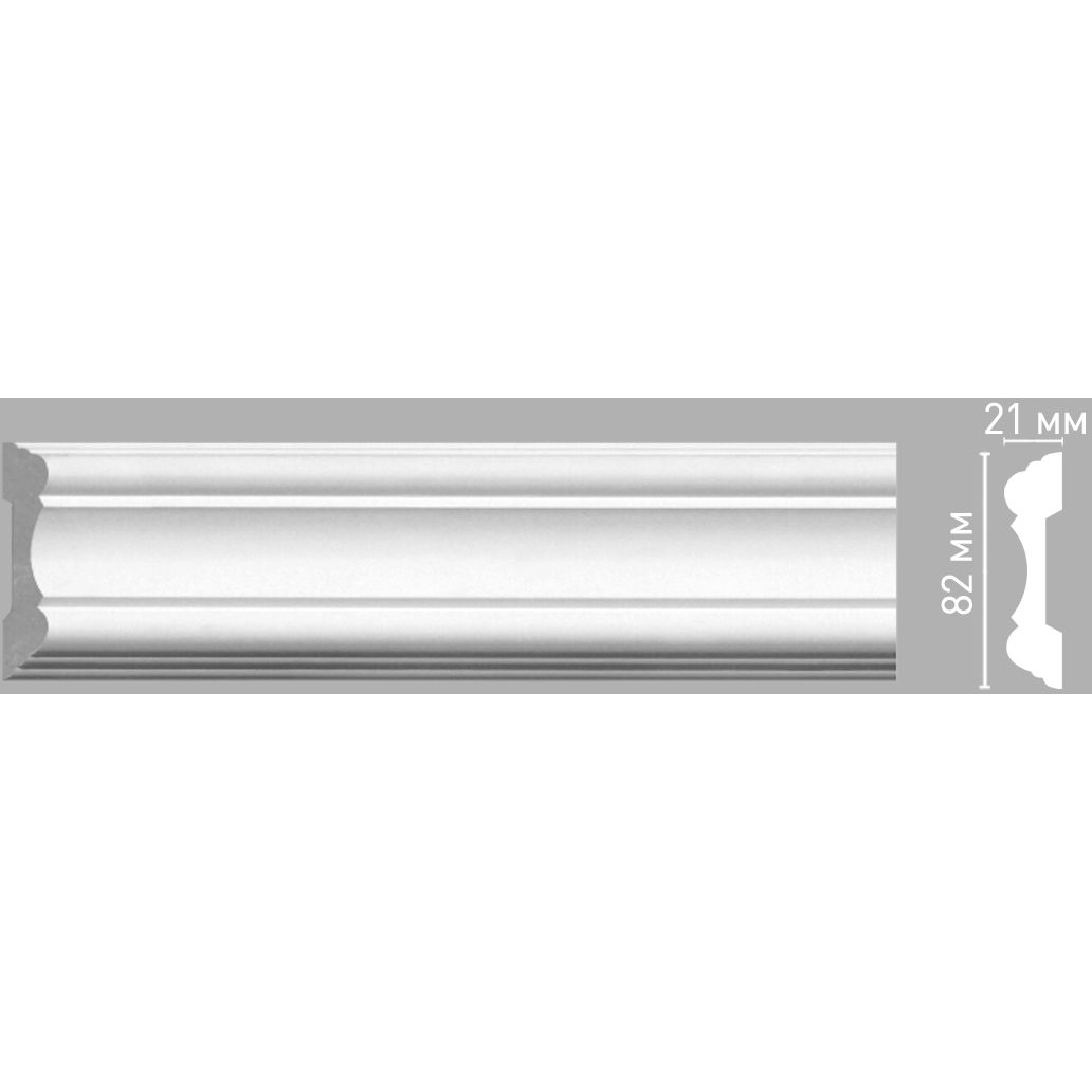 Молдинг гладкий Decomaster (Декомастер) 82х21х2400 мм 97205