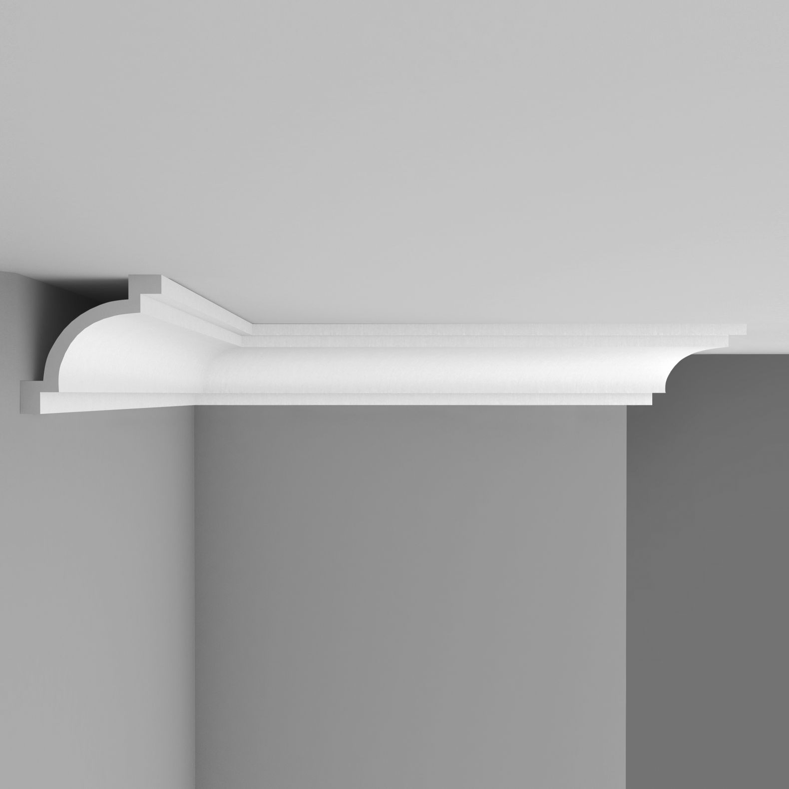 Плинтус потолочный гладкий Decomaster (Декомастер) 100х102х2400 мм 96013