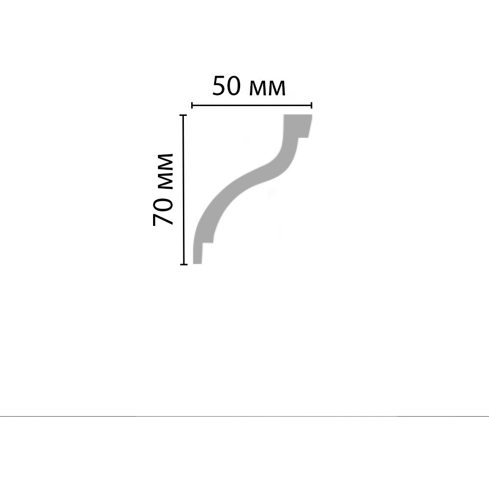 Плинтус потолочный гладкий Decomaster (Декомастер) 70х50х2400 мм 96212