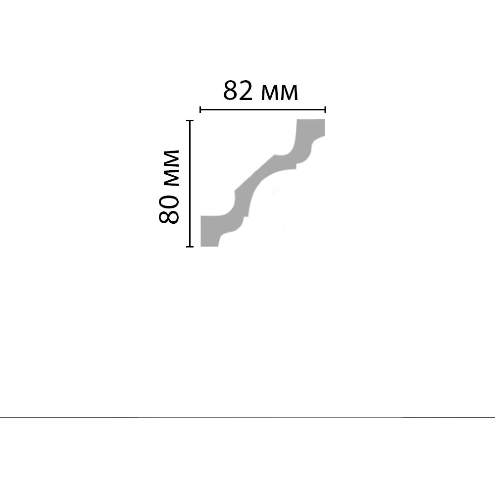 Плинтус потолочный гладкий Decomaster (Декомастер) 80x82x2400 мм 96261