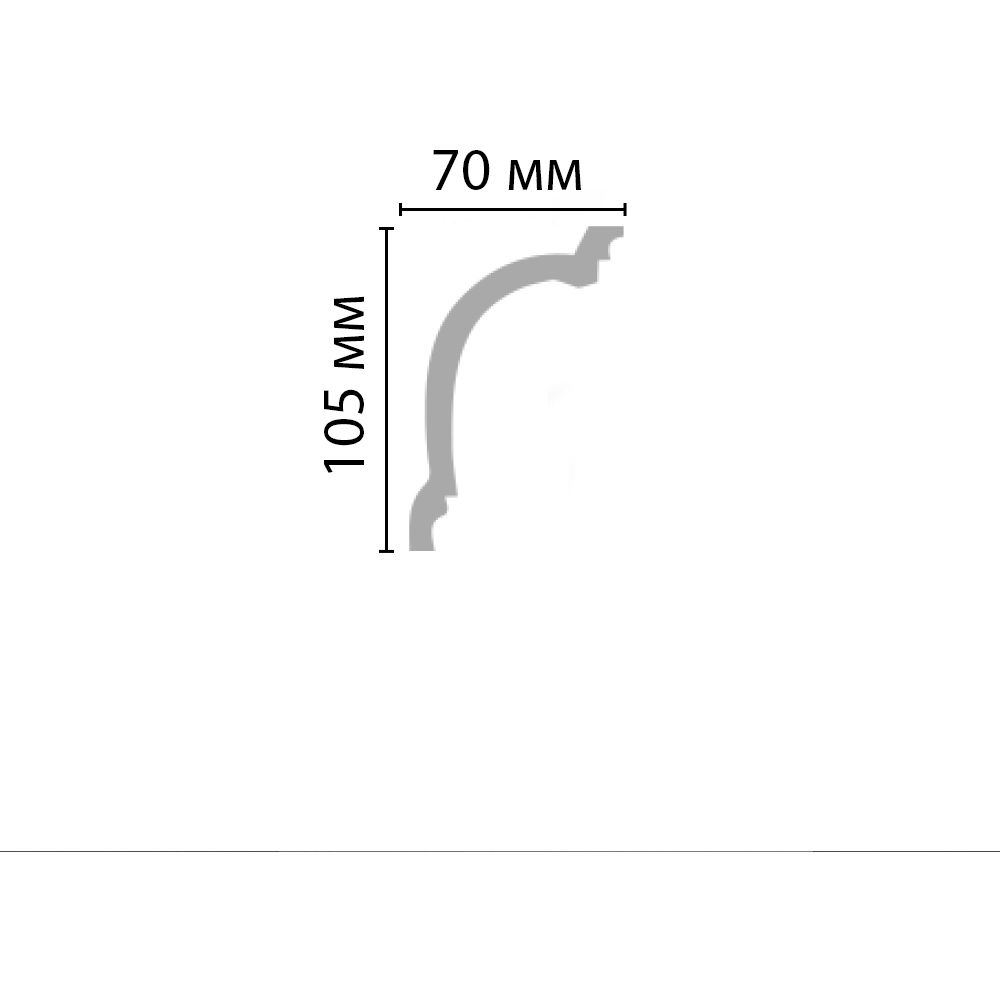 Плинтус потолочный гладкий Decomaster (Декомастер) 105х70х2400 мм 96263