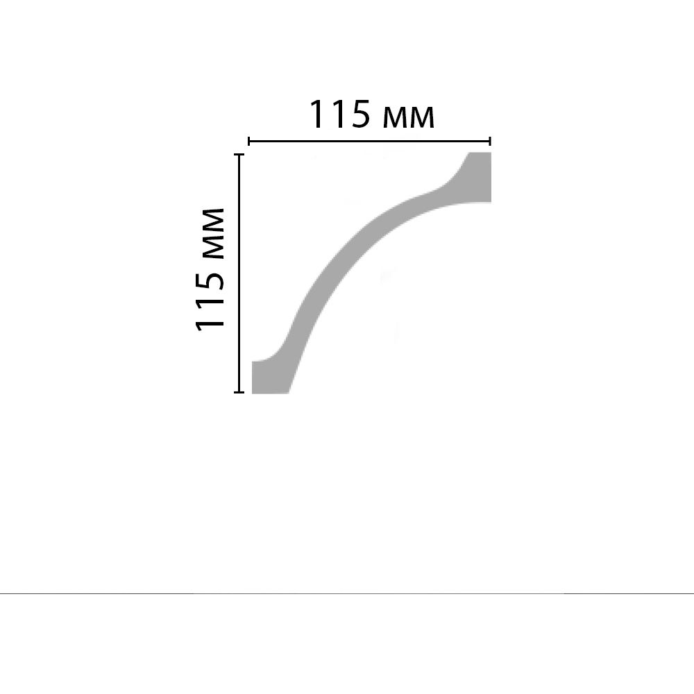Плинтус потолочный гладкий Decomaster (Декомастер) 115х115х2400 мм 96265