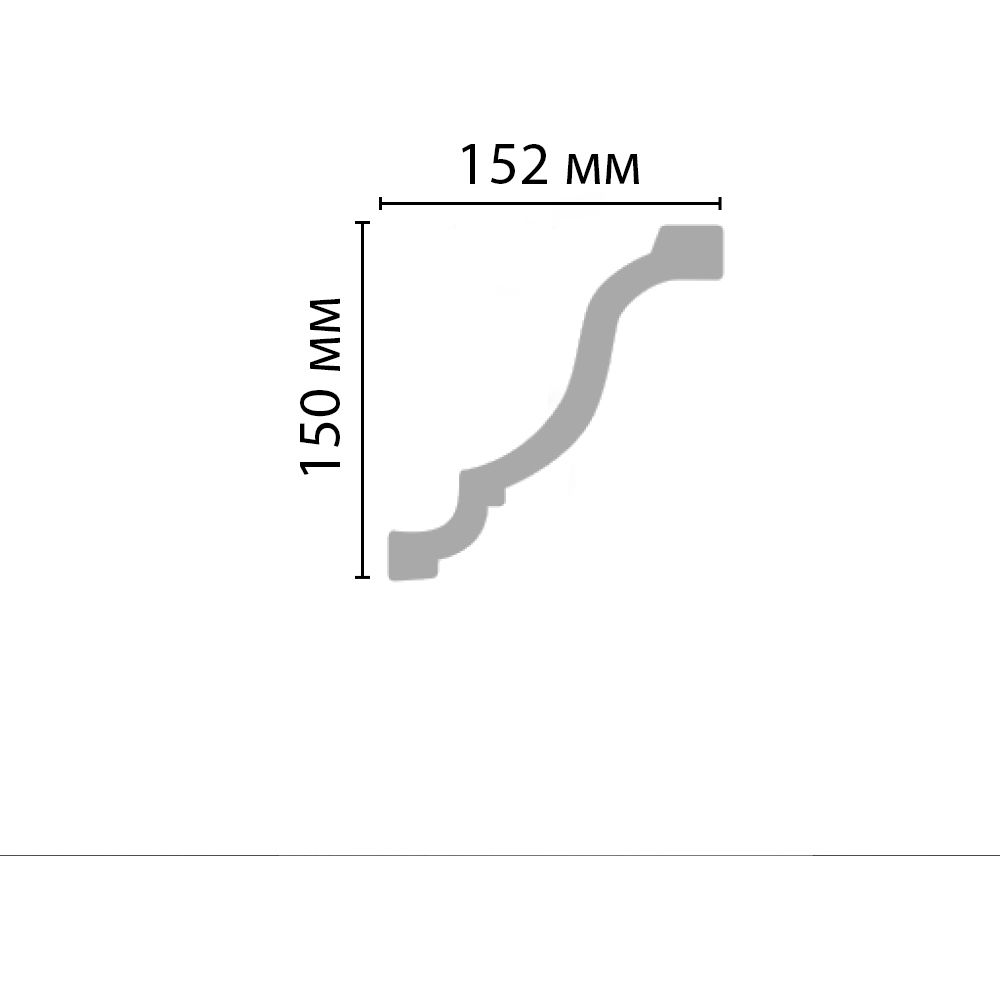 Плинтус потолочный гладкий Decomaster (Декомастер) 150х152х2400 мм 96267