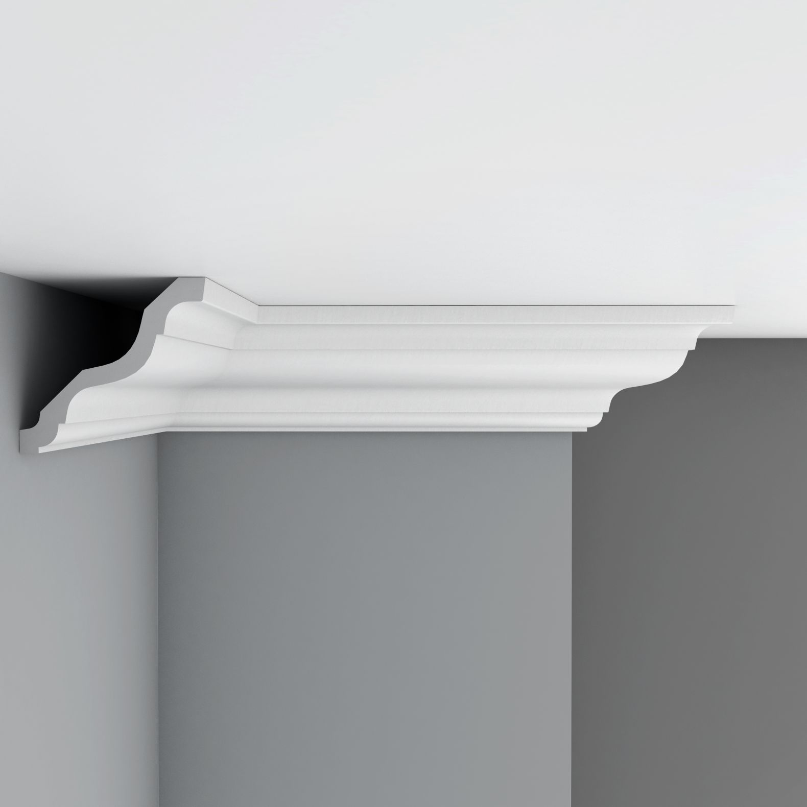 Плинтус потолочный гладкий Decomaster (Декомастер) 145х154х2400 мм 96269