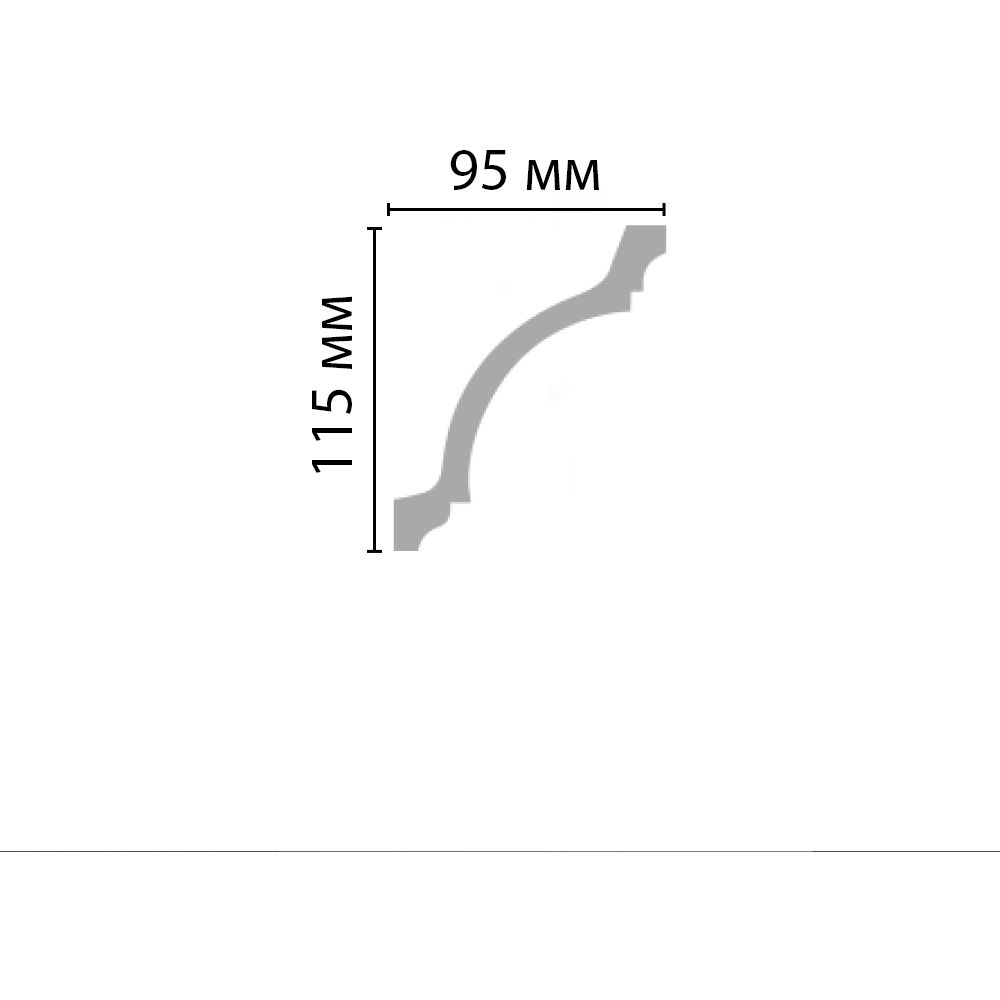 Плинтус потолочный гладкий Decomaster (Декомастер) 115х95х2400 мм 96270