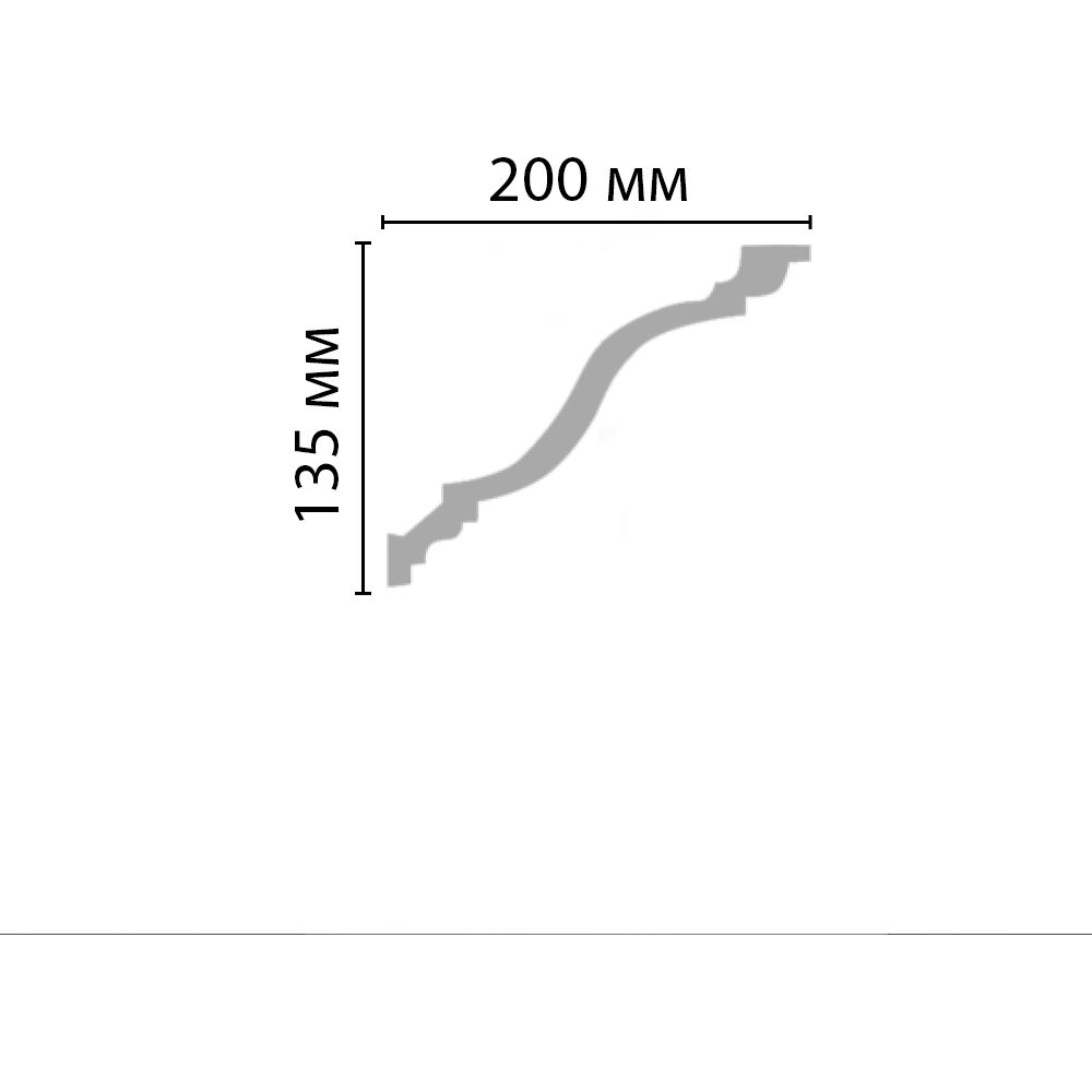 Плинтус потолочный гладкий Decomaster (Декомастер) 200х135х2400 мм 96272