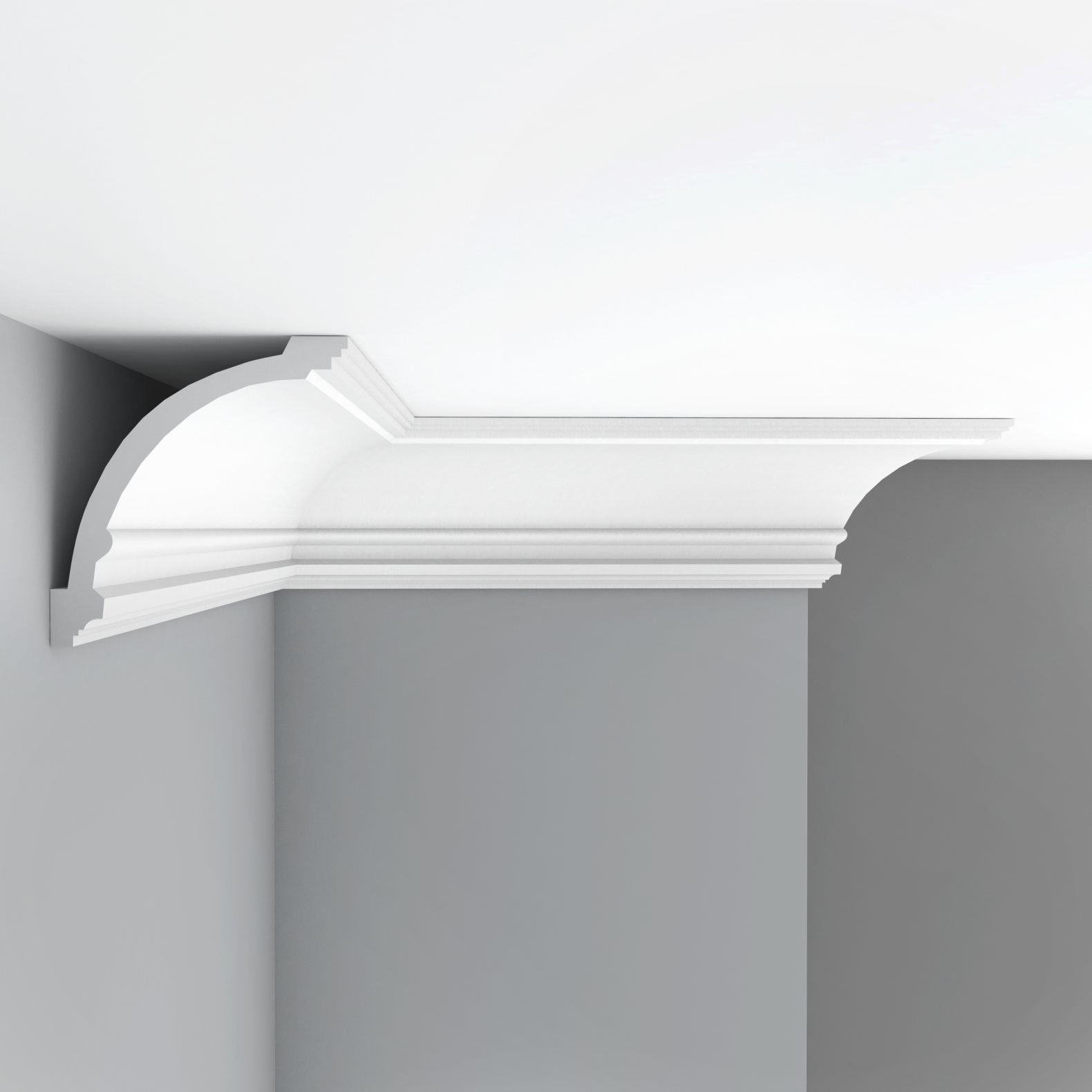 Плинтус потолочный гладкий Decomaster (Декомастер) 155х148х2400 мм 96273