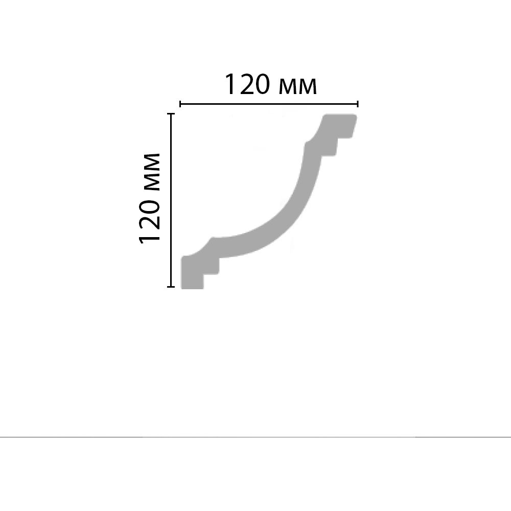 Плинтус потолочный гладкий Decomaster (Декомастер) 120х120х2400 мм 96274