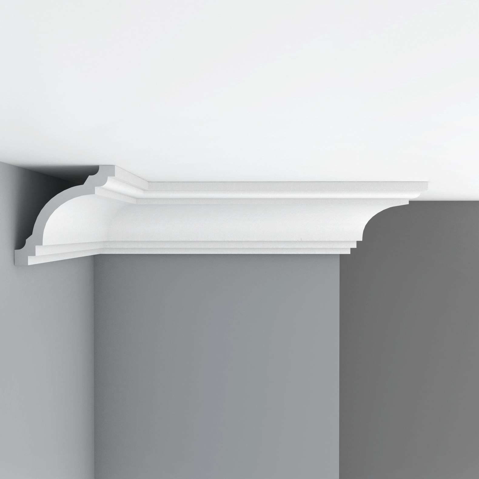 Плинтус потолочный гладкий Decomaster (Декомастер) 140х142х2400 мм 96275