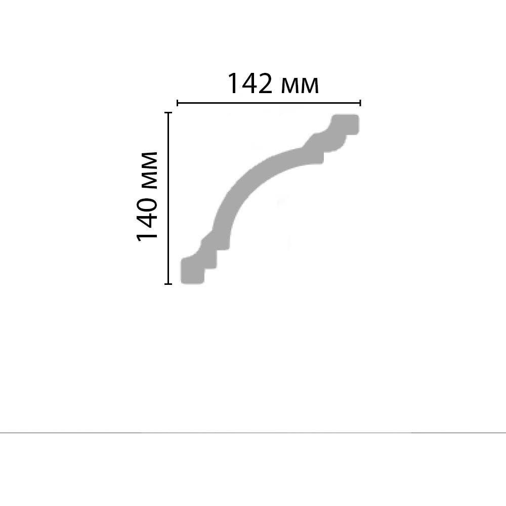 Плинтус потолочный гладкий Decomaster (Декомастер) 140х142х2400 мм 96275