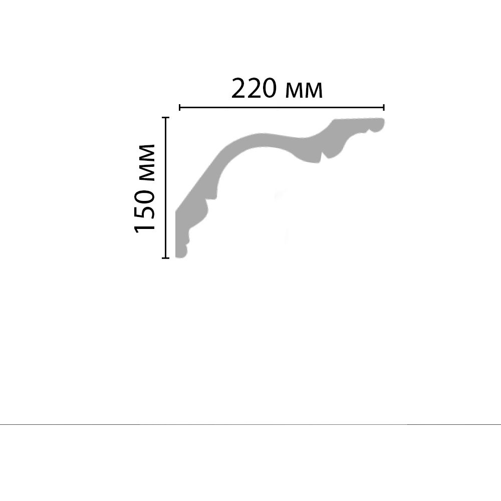 Плинтус потолочный гладкий Decomaster (Декомастер) 150х220х2400 мм 96276