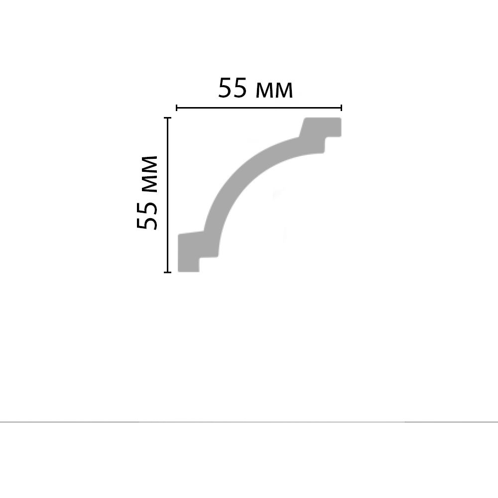 Плинтус потолочный гладкий Decomaster (Декомастер) 55х55х2400 мм 96516