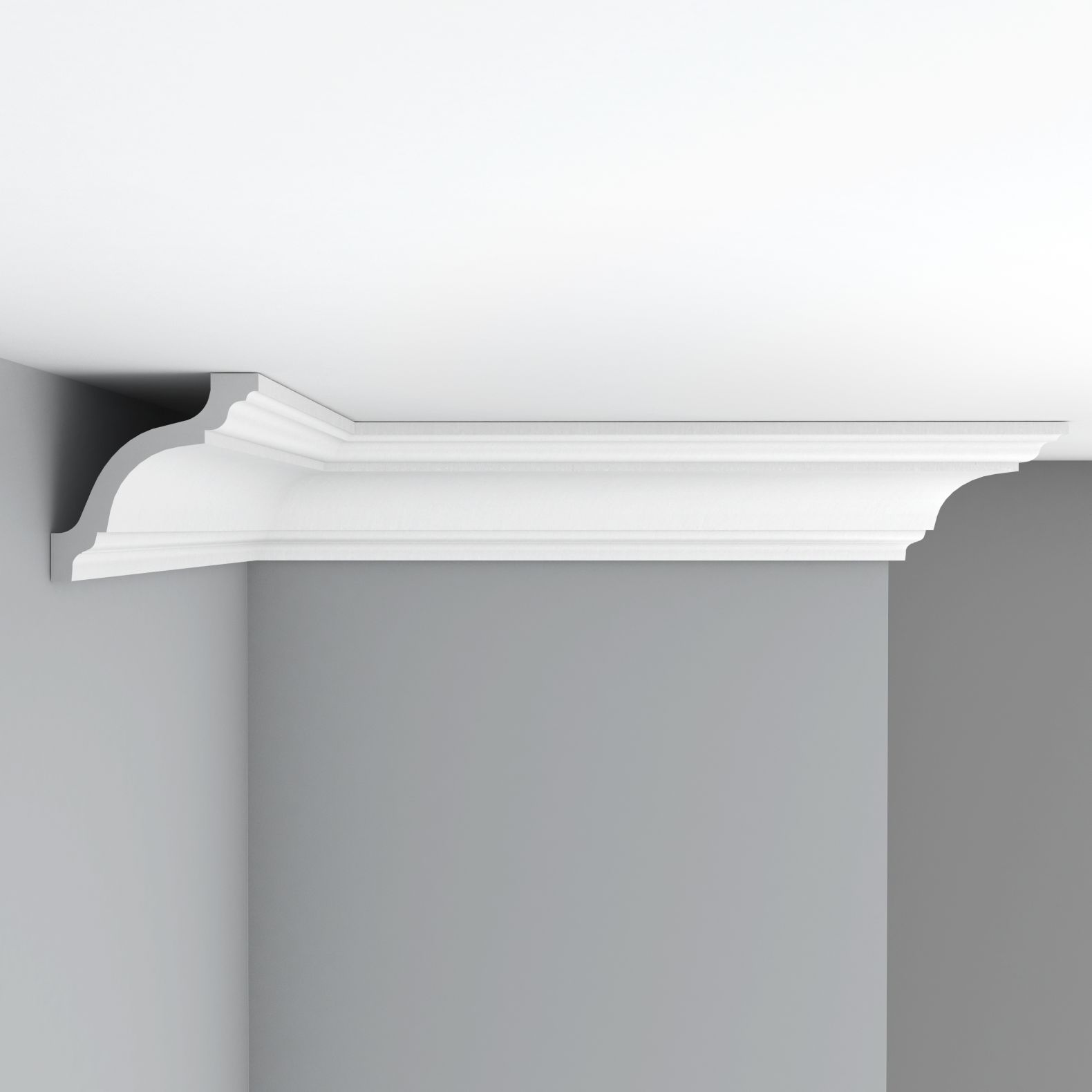 Плинтус потолочный гладкий Decomaster (Декомастер) 120х120х2400 мм 96670