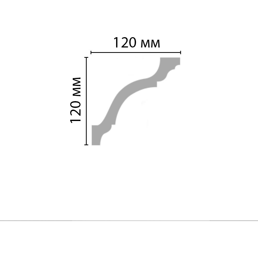 Плинтус потолочный гладкий Decomaster (Декомастер) 120х120х2400 мм 96670