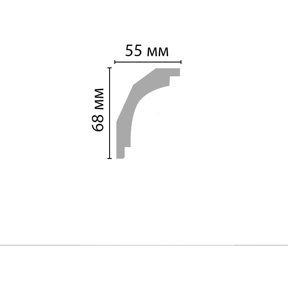 Плинтус потолочный гладкий Decomaster (Декомастер) 68х55х2400 мм DP-16A