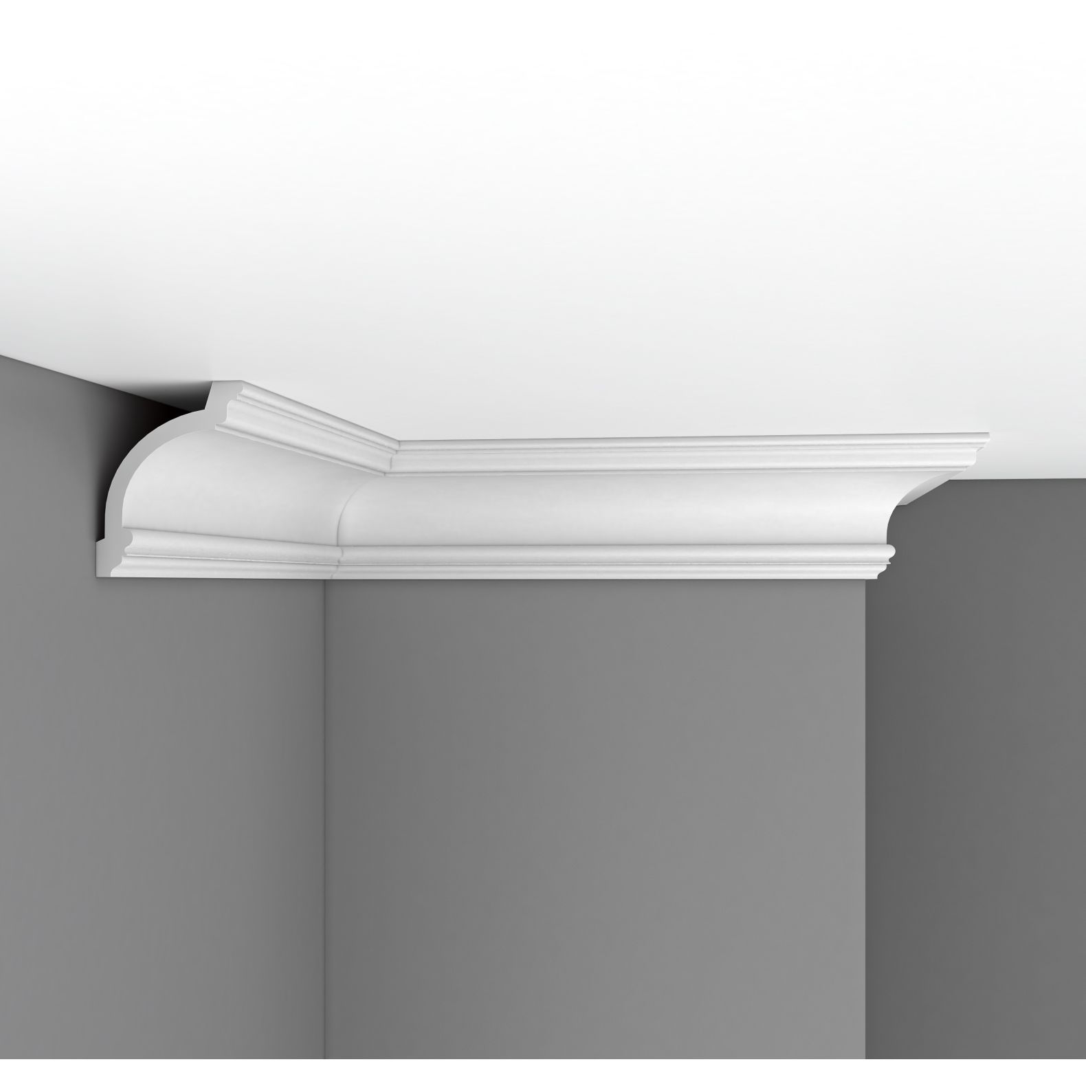 Плинтус потолочный гладкий Decomaster (Декомастер) 150х110х2400 мм DP-217A