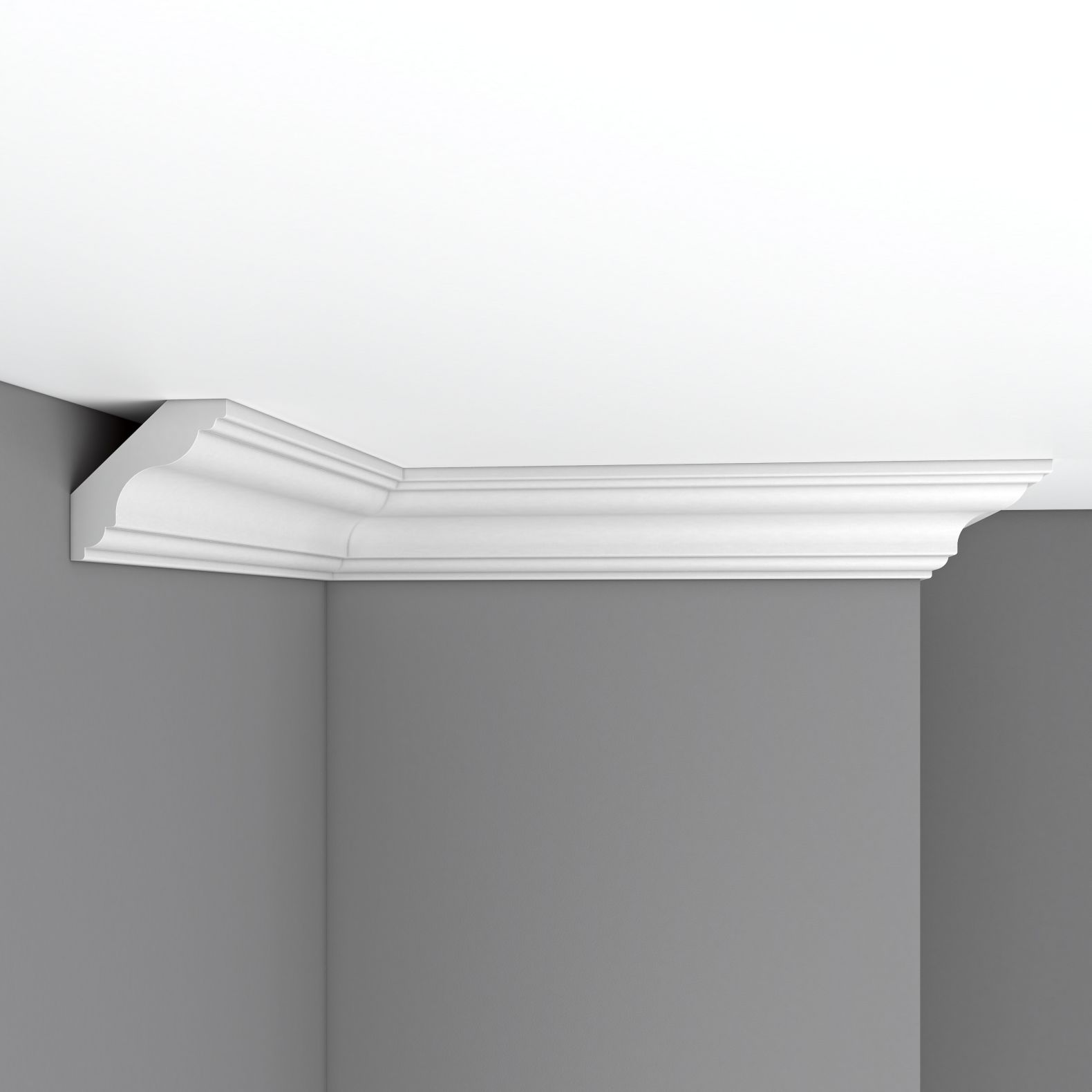 Плинтус потолочный гладкий Decomaster (Декомастер) 75х70х2400 мм DP-339A