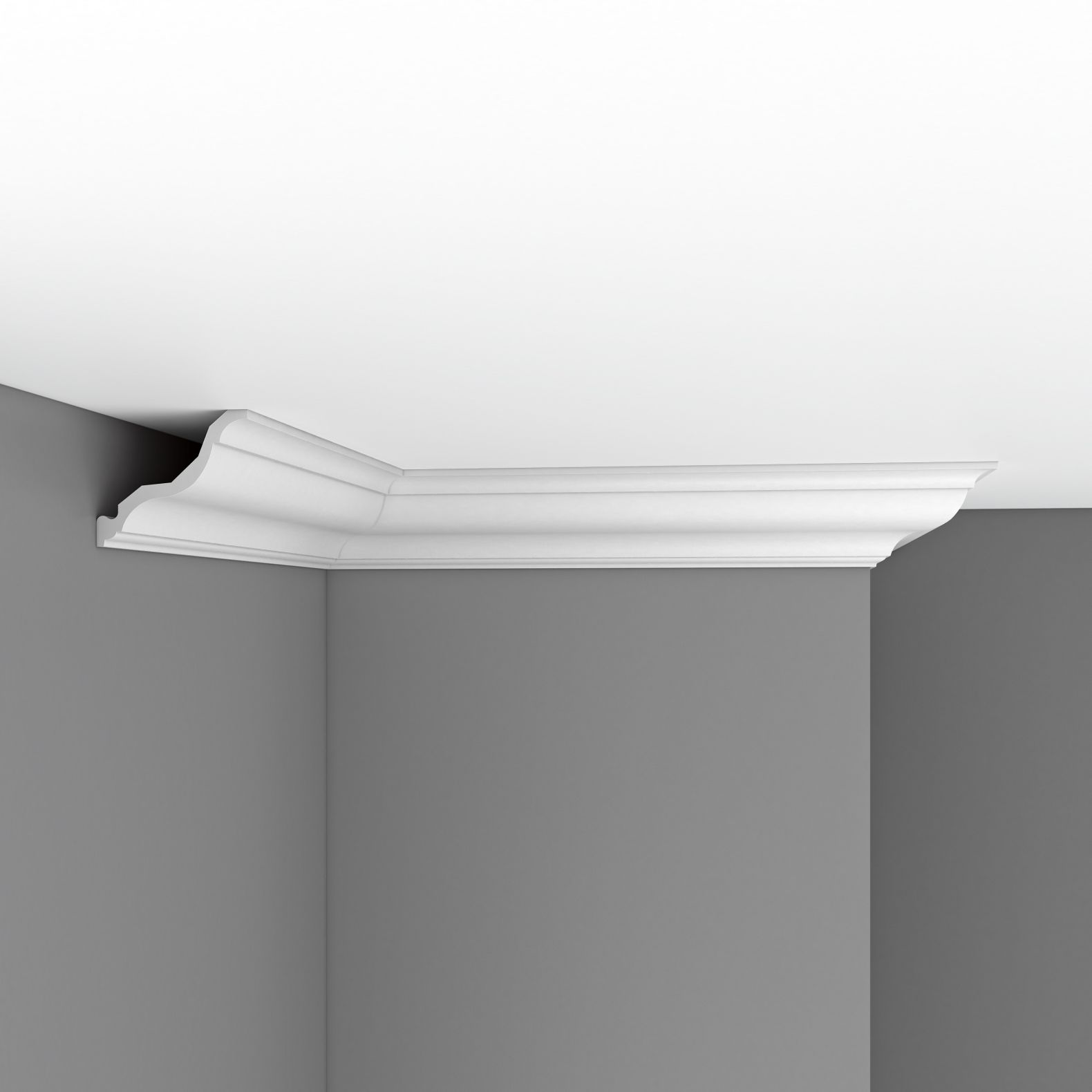 Плинтус потолочный гладкий Decomaster (Декомастер) 115х110х2400 мм DP-356A