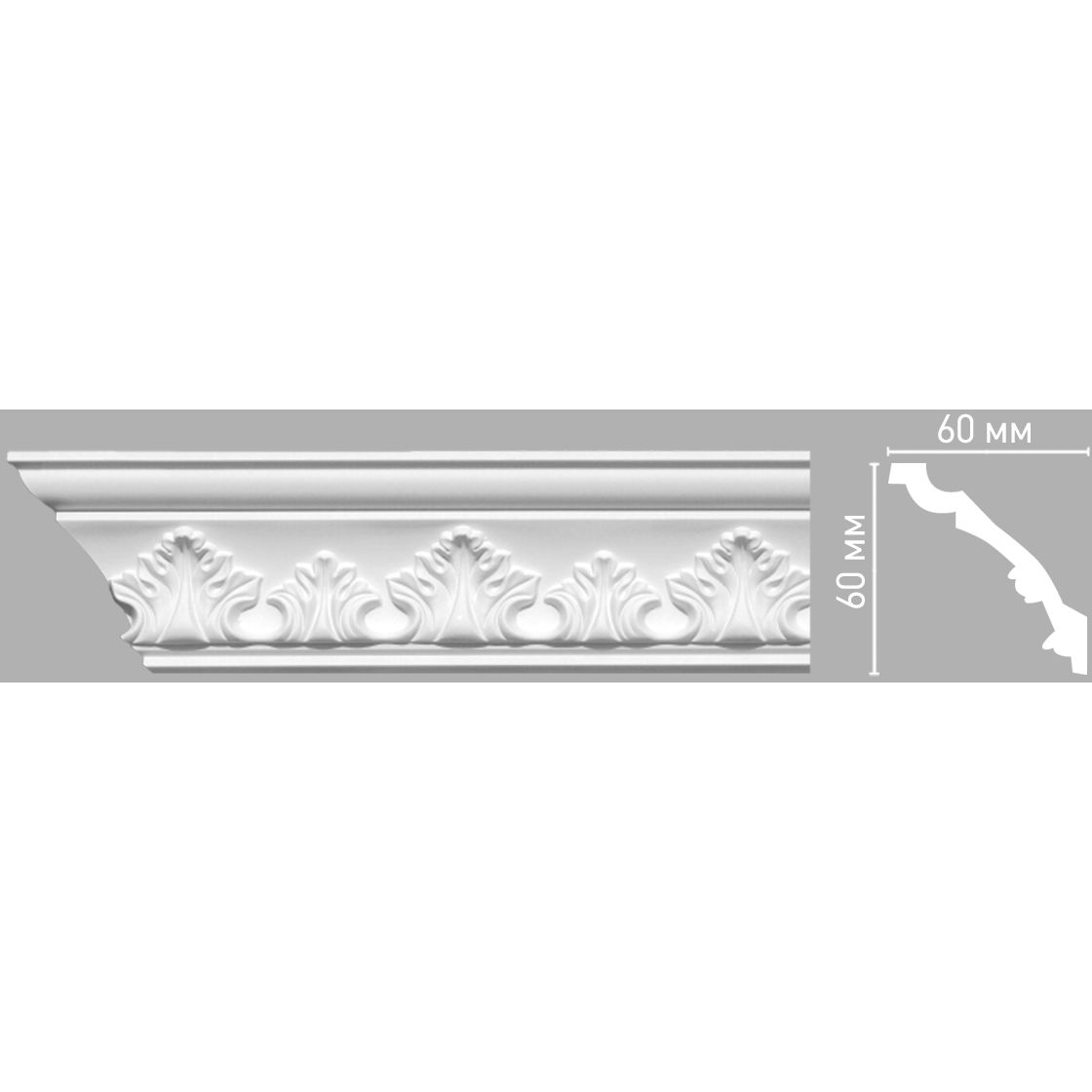 Плинтус потолочный с рисунком Decomaster (Декомастер) 60х60х2400 мм 95015