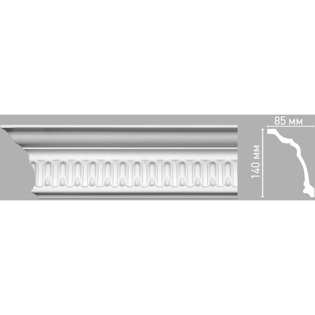 Плинтус потолочный с рисунком Decomaster (Декомастер) 140х85х2400 мм 95093