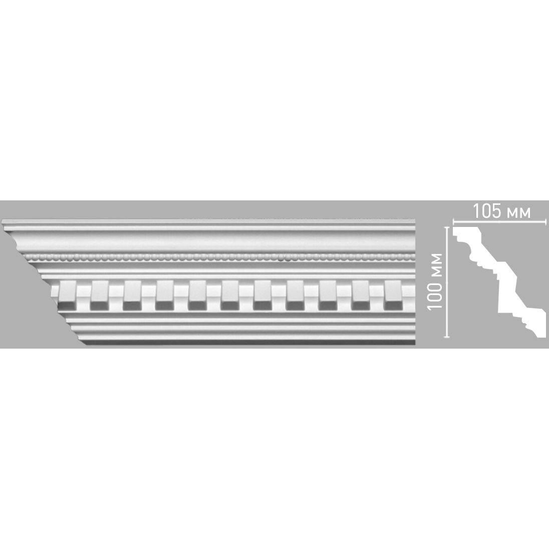 Плинтус потолочный с рисунком Decomaster (Декомастер) 105х100х2400 мм 95101