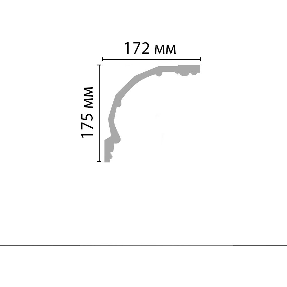 Плинтус потолочный с рисунком Decomaster (Декомастер) 175х175х2400 мм DP-41A