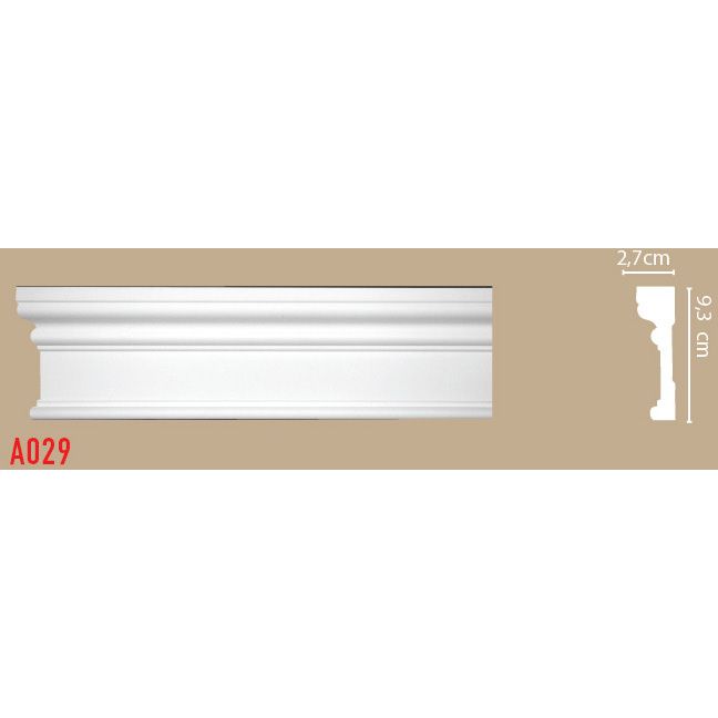 Молдинг гладкий Decomaster (Декомастер) 93х27х2000 мм A029