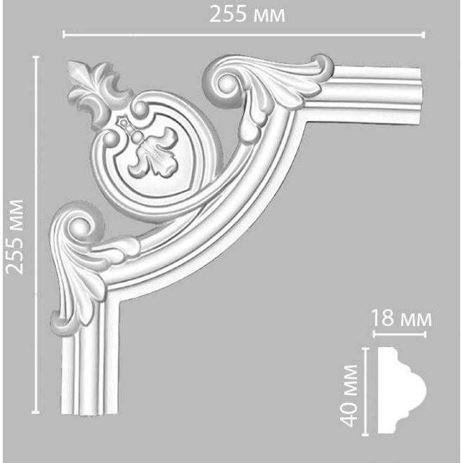 Угол Decomaster (Декомастер) 255х255х18 мм 97010-5
