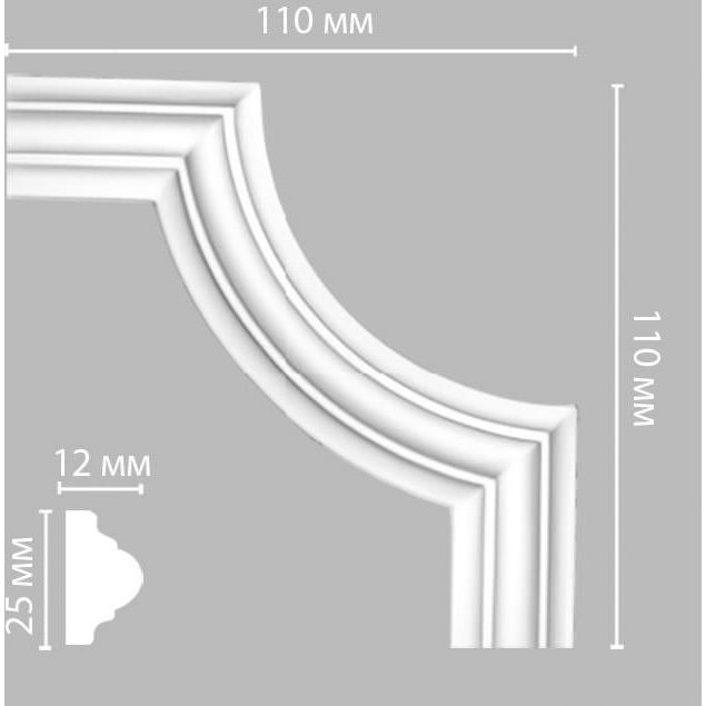 Угол Decomaster (Декомастер) 110х110х12 мм 97012-3