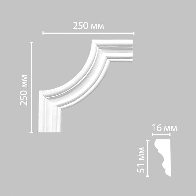 Угол Decomaster (Декомастер) 250х250х16 мм 97164-2