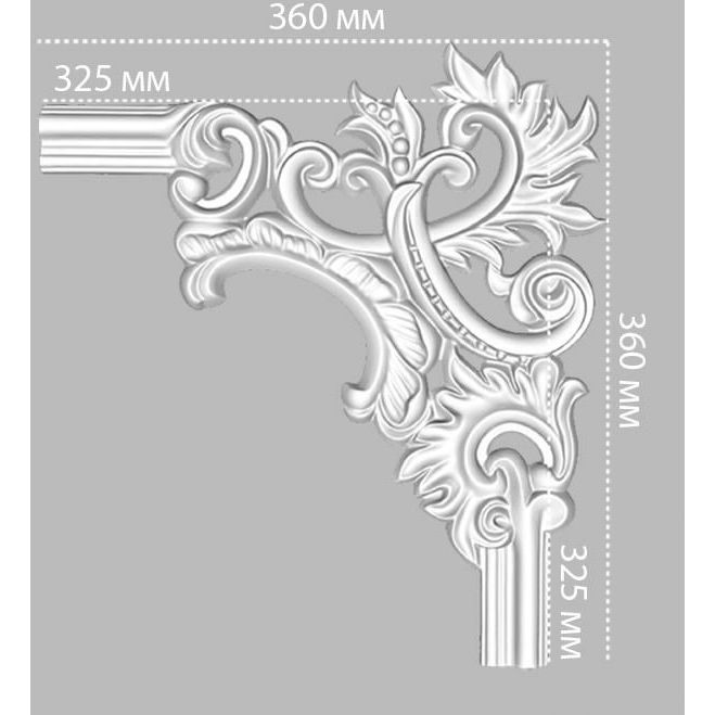 Угол Decomaster (Декомастер) 325х360х25 мм 97803-2R