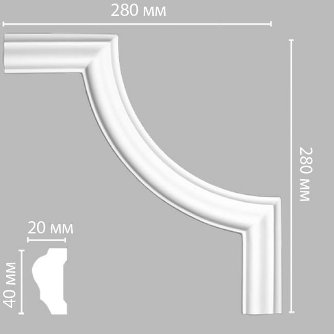 Угол Decomaster (Декомастер) 270х270х20 мм DP-304B