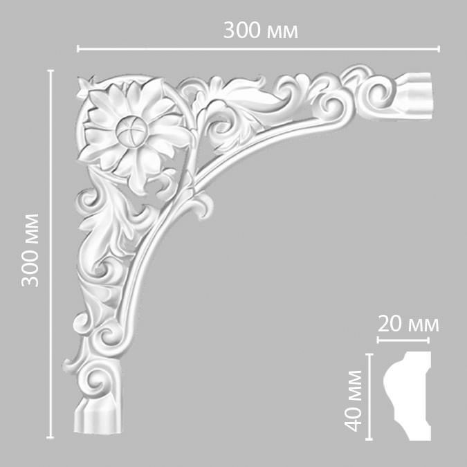 Угол Decomaster (Декомастер) 300х300х20 мм DP-304C