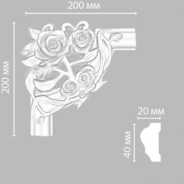 Угол Decomaster (Декомастер) 200х200х20 мм DP-304D