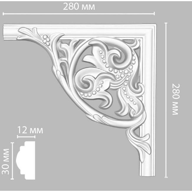 Угол Decomaster (Декомастер) 280х280х25 мм DP-8032A