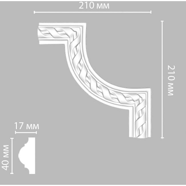 Угол Decomaster (Декомастер) 210х210х20 мм DP-8050B