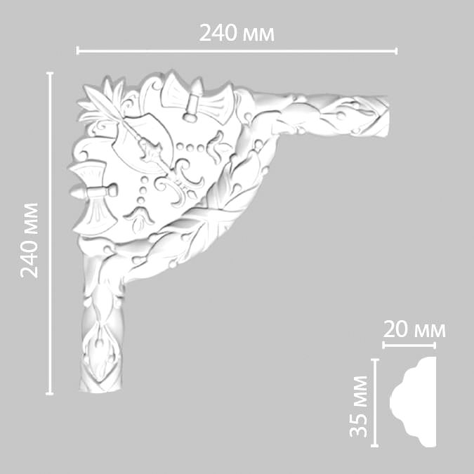 Угол Decomaster (Декомастер) 240х240х25 мм DP-8052A