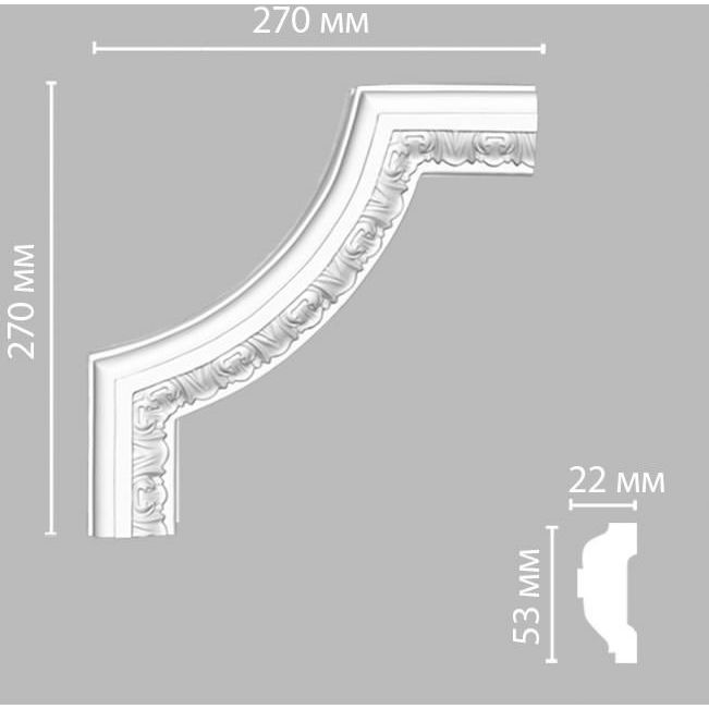 Угол Decomaster (Декомастер) 270х270х22 мм DP-8053B