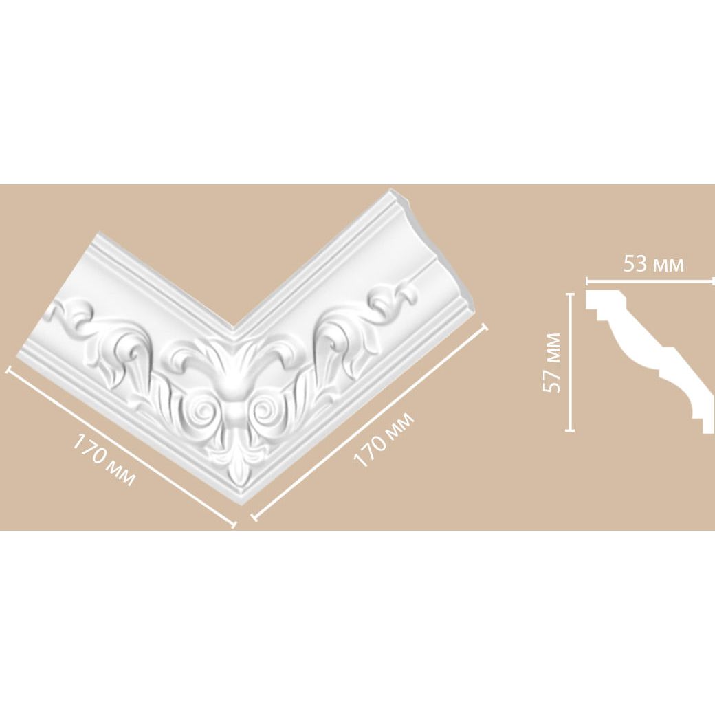 Угол внутренний Decomaster (Декомастер) 57х53х170 мм DP-350R