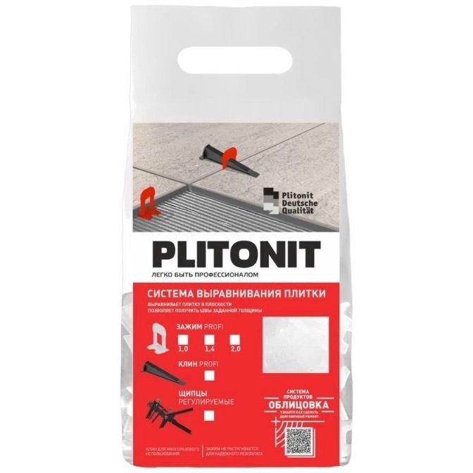 Система выравнивания плитки Plitonit (Плитонит) SVP-PROFI 2 мм зажим ворота 100 шт.