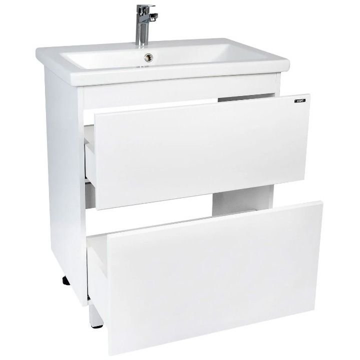 Тумба Viant (Вайант) Мальта 70, VMAL70COBEL-T2Y 720х655х425 напольная, 2 ящ., белая (под раковину COMO 70)